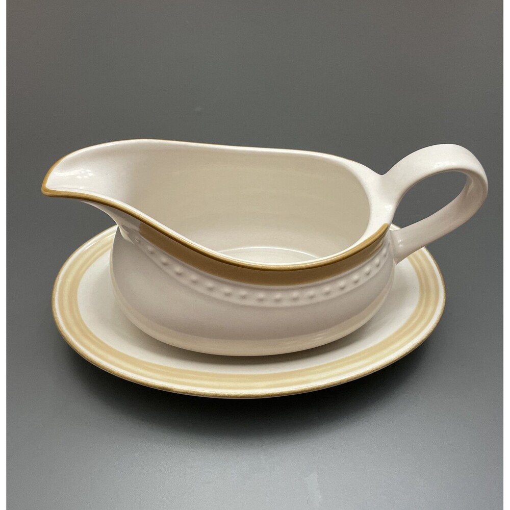 Johann Haviland Crowning Fashion Japan Gravy Boat & Underplate Cream Vintage